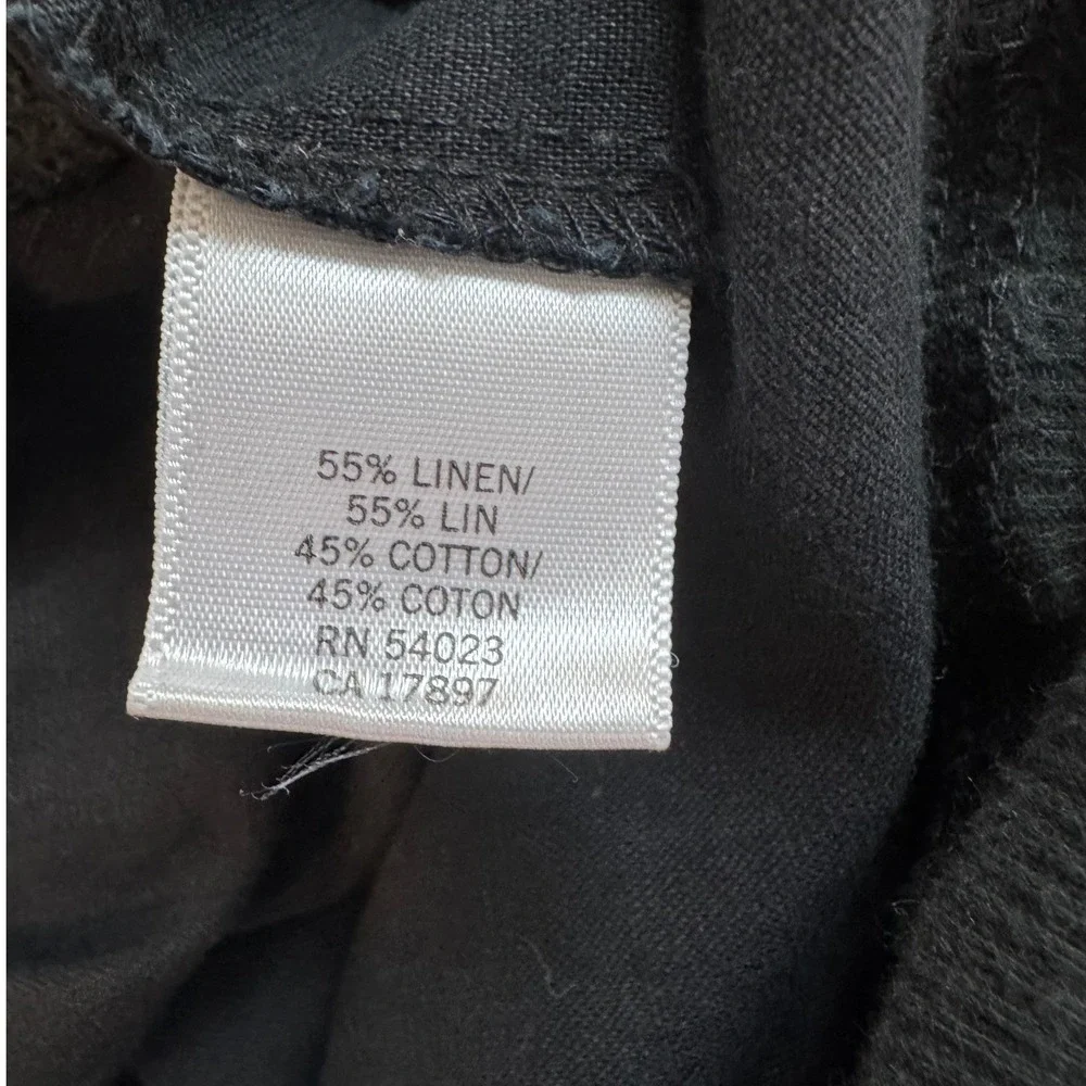 Banana Republic Linen Blend Pants Womens Medium Black Excellent Wide Leg Casual